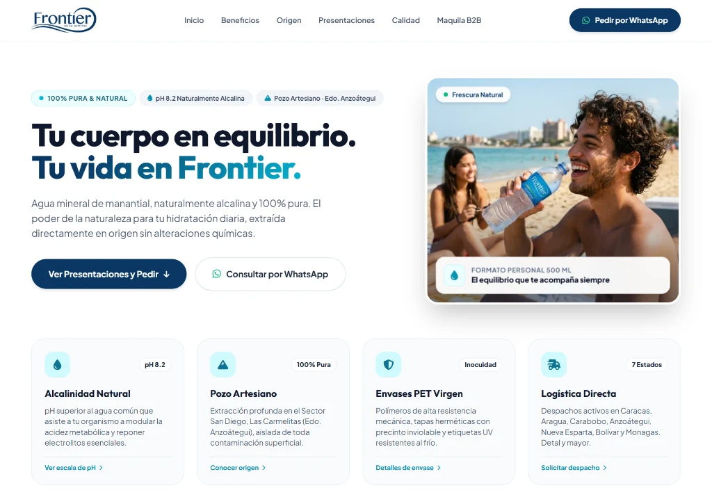 Agua Frontier - E-Commerce & Catálogo Digital